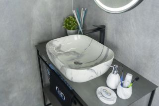 Раковина Gid K397G125 54402 накладная под камень глянцевая 50x40x14